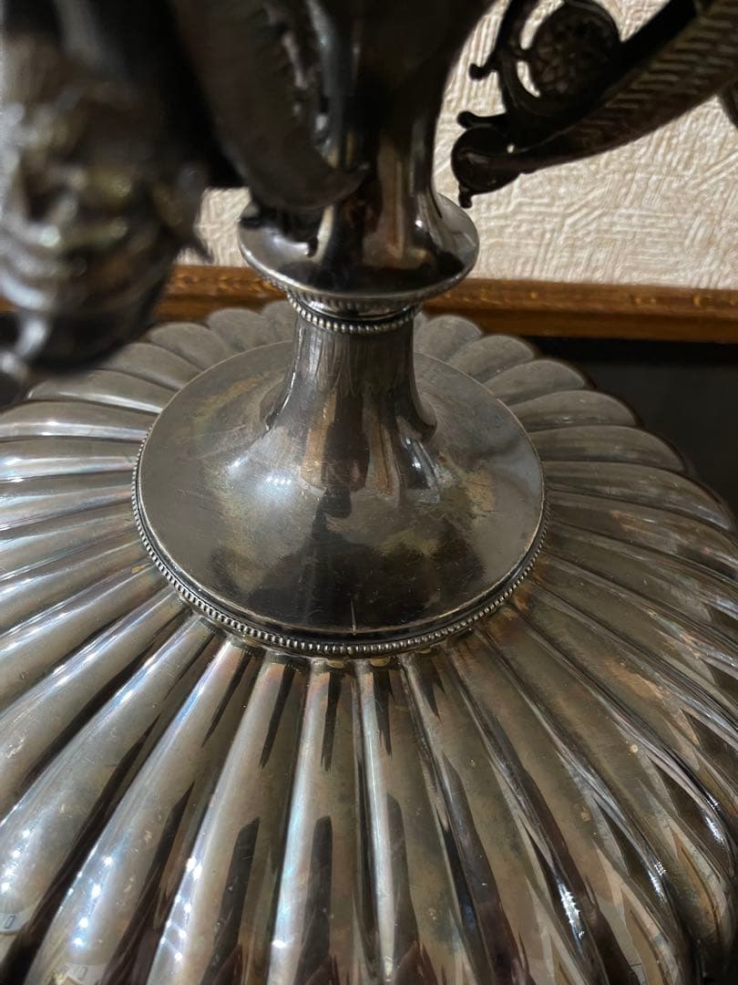 クラシック銀仕上げの製品大皿 菓子器　アンティーク