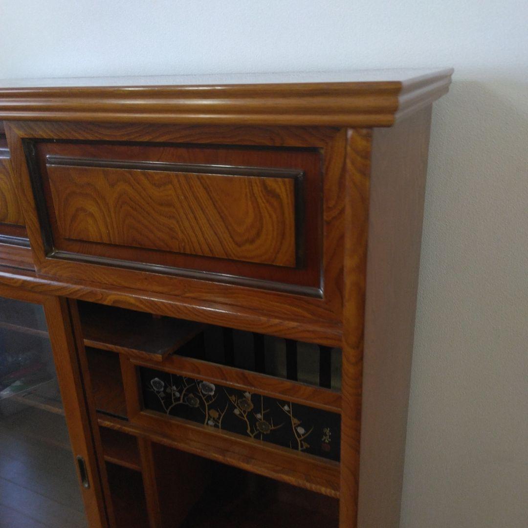 茶箪笥 ガラス扉付き 収納家具