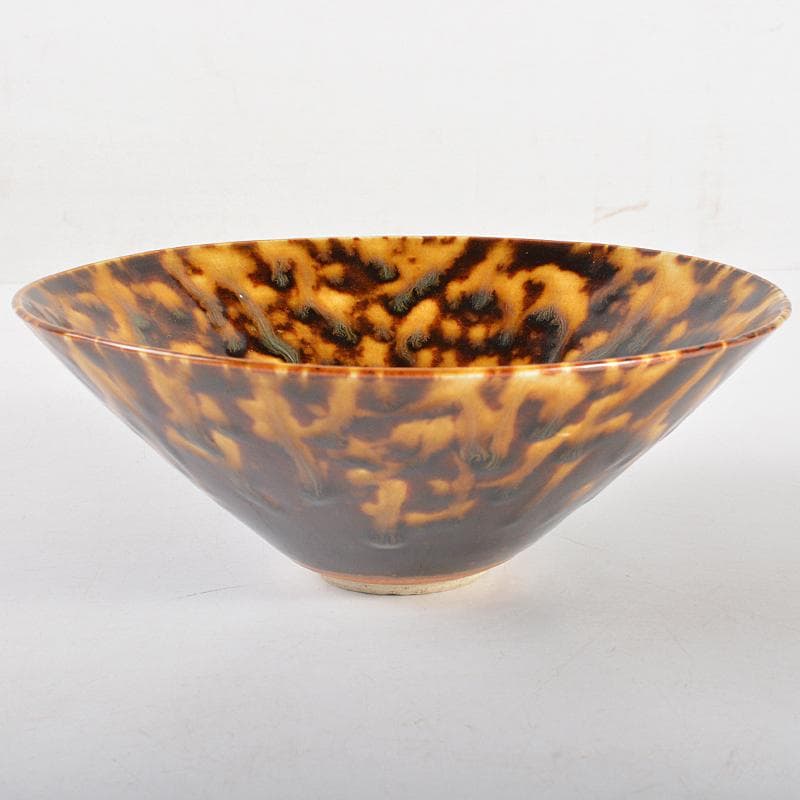 中国　南宋　吉州窯　玳玻天目茶碗　時代箱付　F　R5479