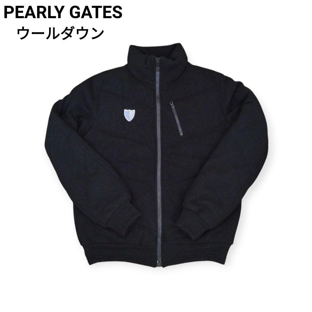 美品 パーリーゲイツ ウールダウンジャケット 黒 L メンズ 5 ゴルフ 冬