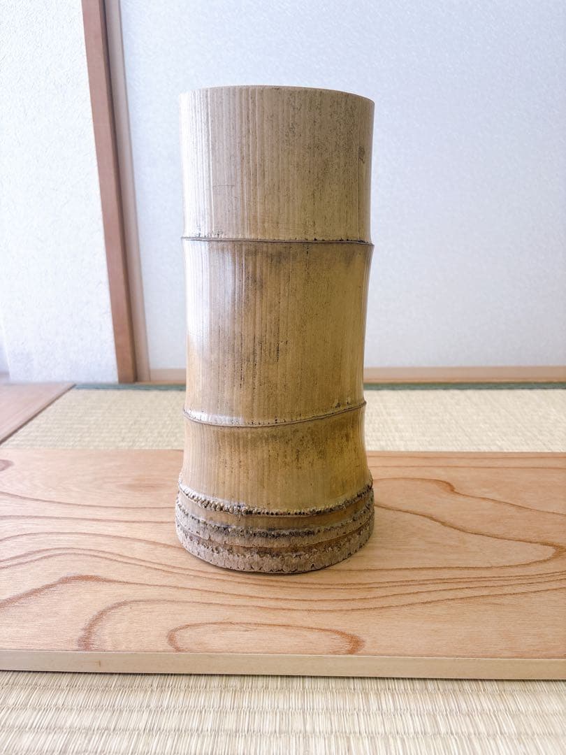 78 美品！根付　寸胴　華道具　一重切　竹製　水仙