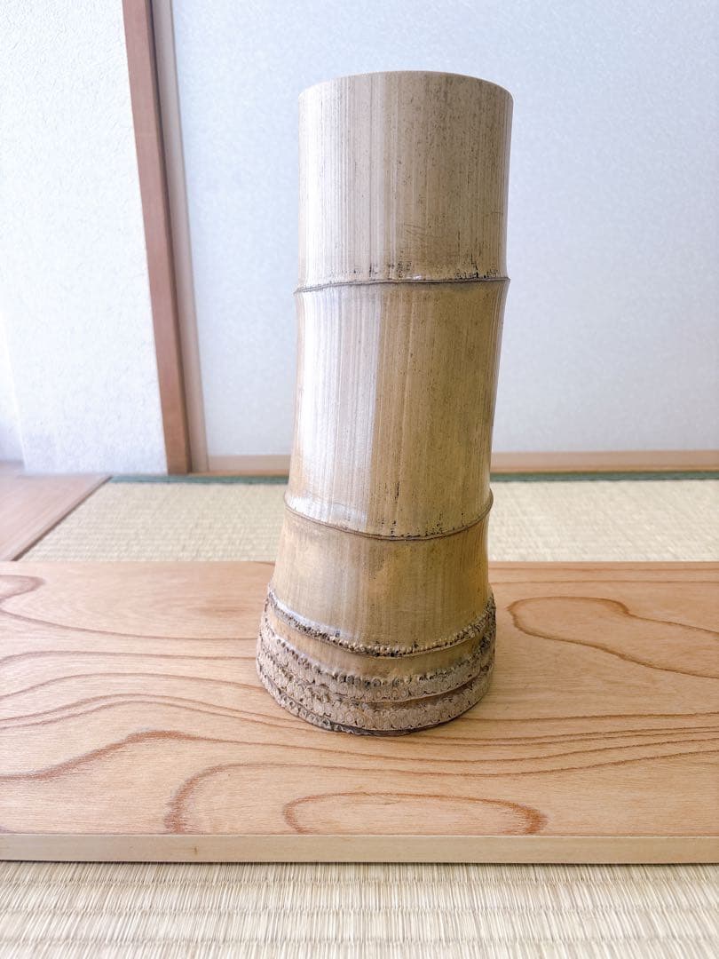 78 美品！根付　寸胴　華道具　一重切　竹製　水仙