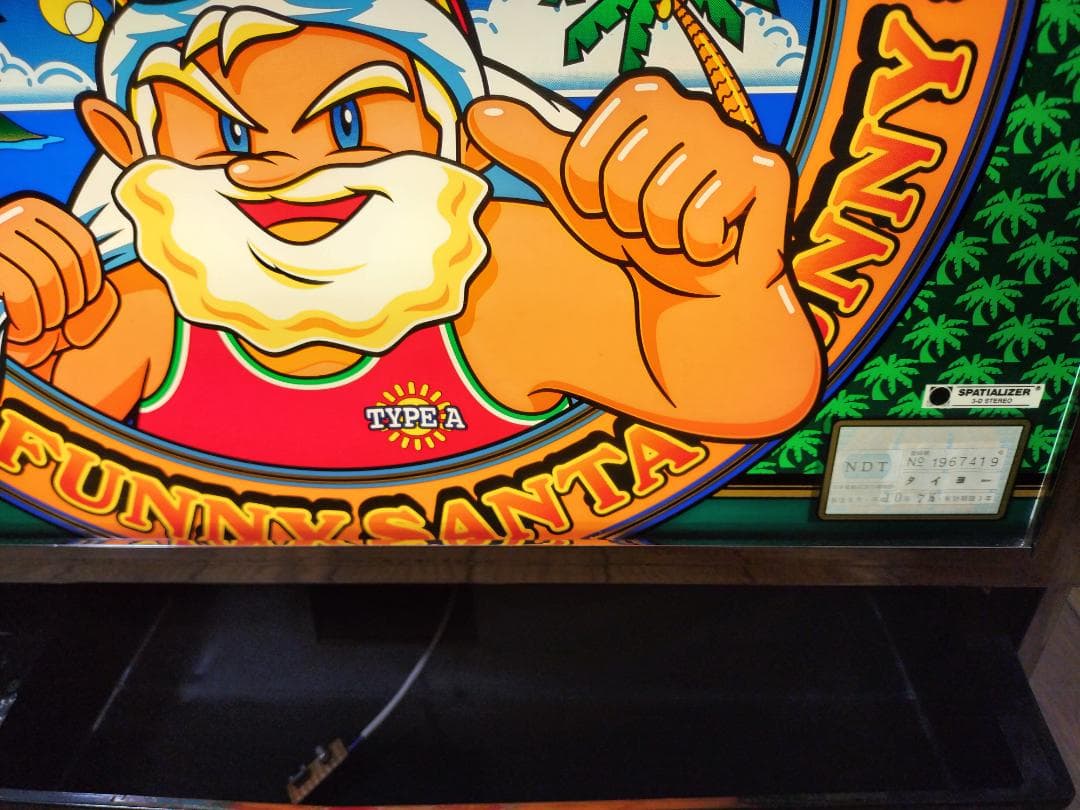 【パチスロ実機】タイヨー★ファニーサンタ【不要機付】４号機・レトロ・希少台