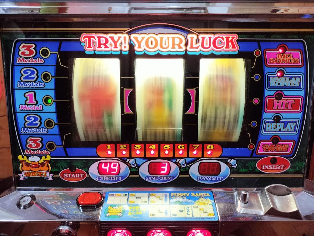 【パチスロ実機】タイヨー★ファニーサンタ【不要機付】４号機・レトロ・希少台