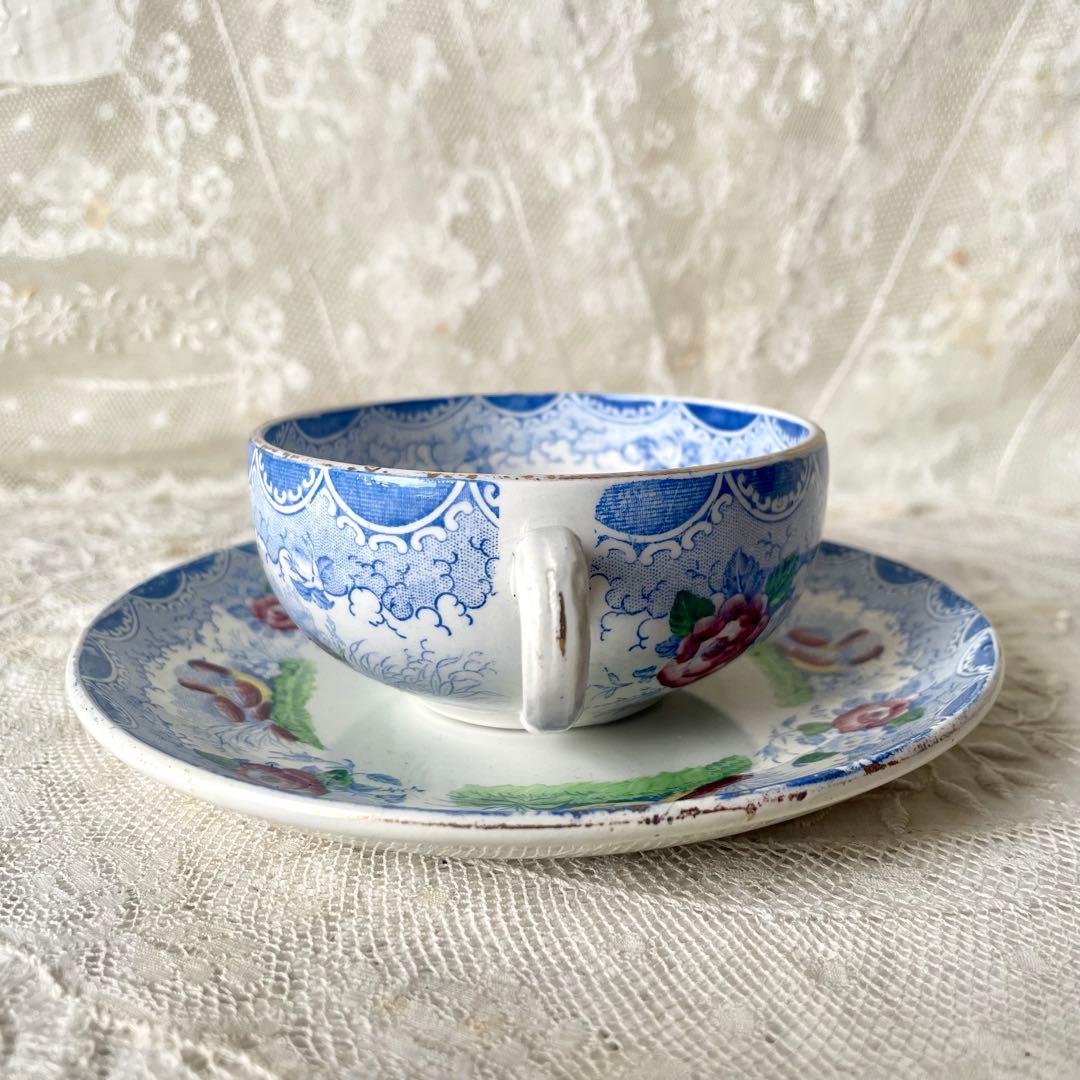 サルグミンヌ　カップ&ソーサー　鳥　バラ　ローズ　C&S フランスアンティーク