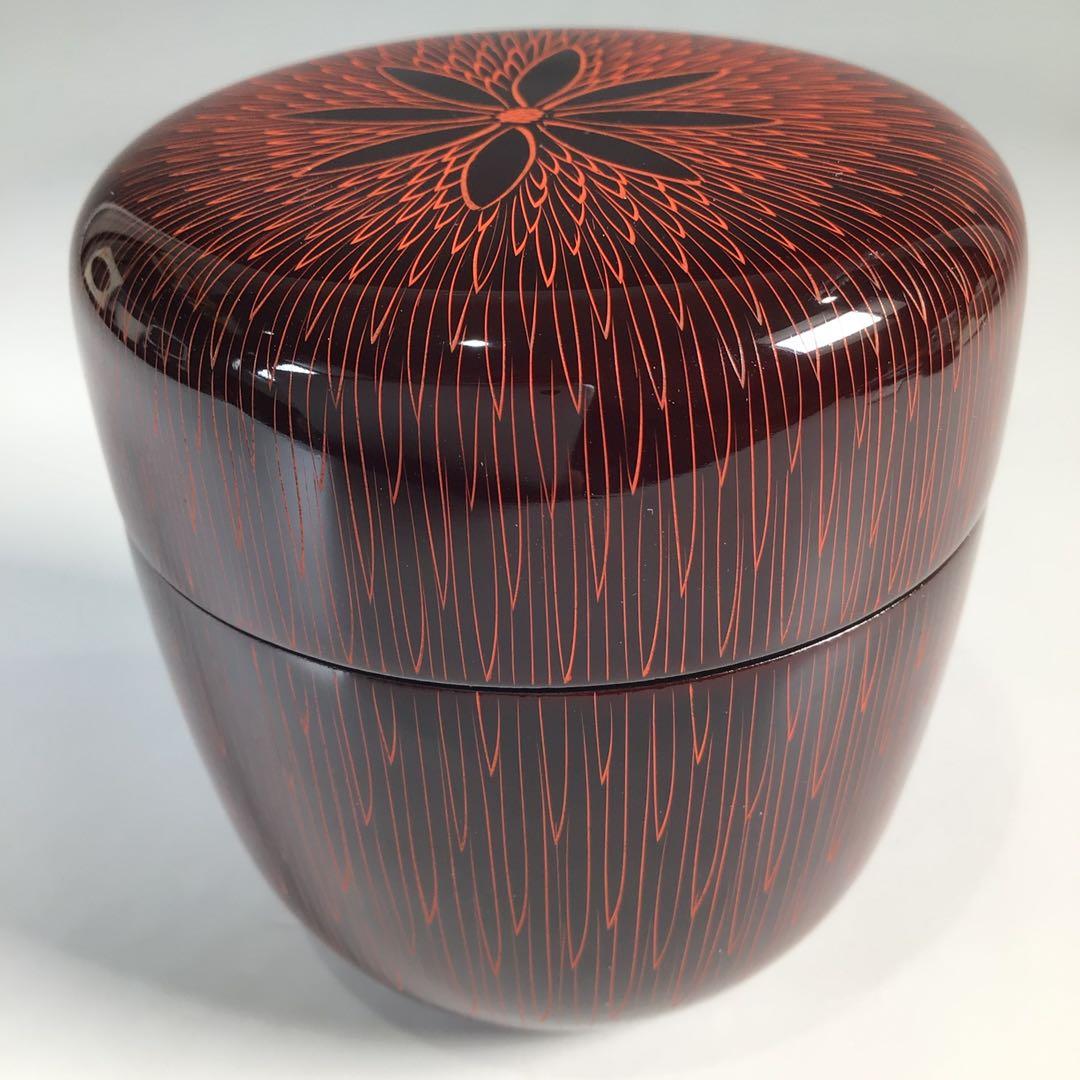 Ｍ９５７　棗　『関翠雲作』『蒟醤塗』『中棗』　共箱　茶道具