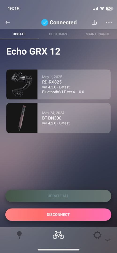 GRX RD-RX825 Di2 2×12用 + DN300 バッテリー　シマノ