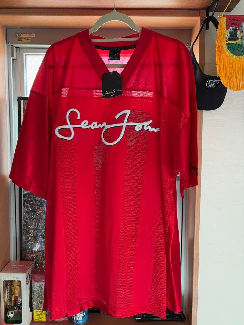 Sean John 赤 シャツ 未使用タグ付き