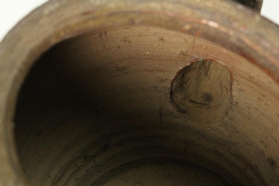 茶道具 南蛮 水指 時代 二重箱 旧家蔵出 送料無料(K-XA847)