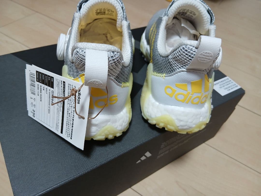 adidas ゴルフシューズ 女性用 グレー/イエロー