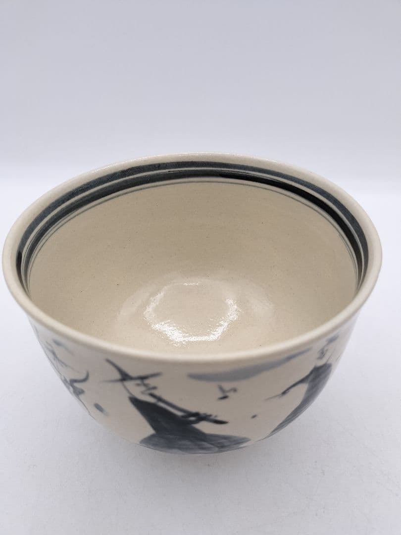 c585 茶碗 古曽部 安南手 人物草花 高規古曽部 義宗窯 木箱 茶道具 古物