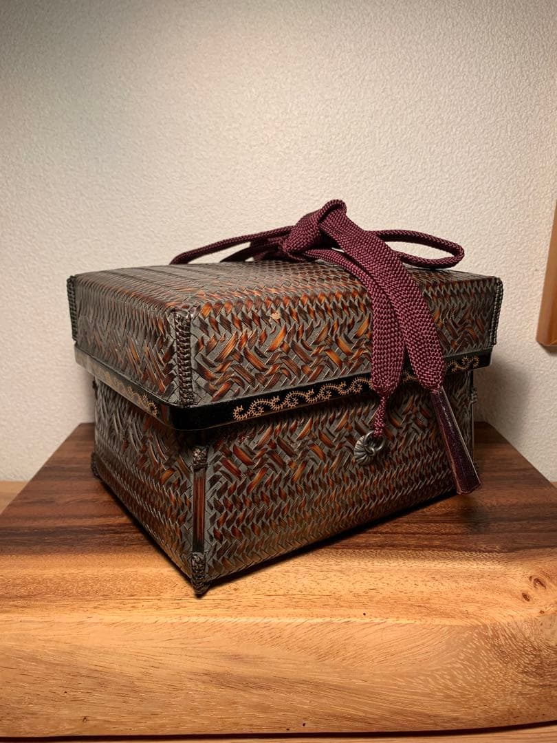 竹器師 竹山作 御所籠 茶篭 茶箱 茶道具 裏千家 野点