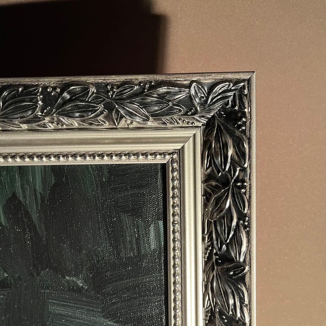 ★秀作★手書き油絵 ゴッホ タバコを咥えた骸骨 額付き 肉筆絵画 油彩画