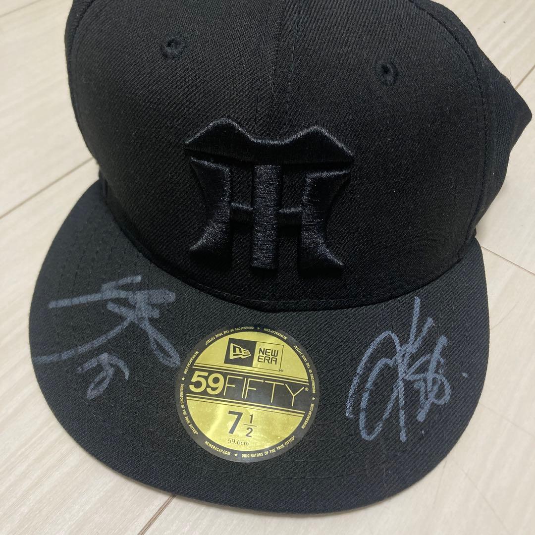 ⭐︎阪神タイガース　ニューエラ　キャップ　伊原投手　今朝丸投手　サイン