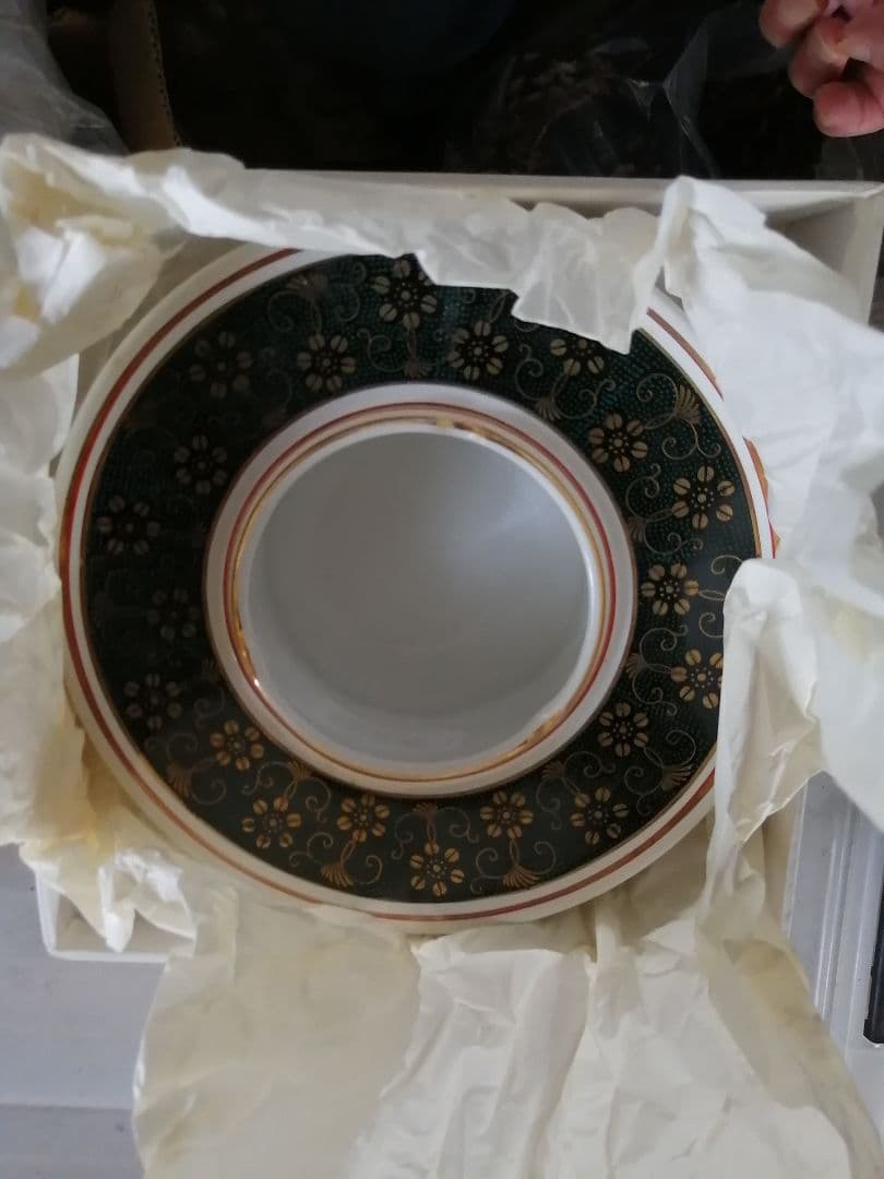 W最終値下げ‼️高級品‼️九谷焼　青粒鉄仙　7号灰皿