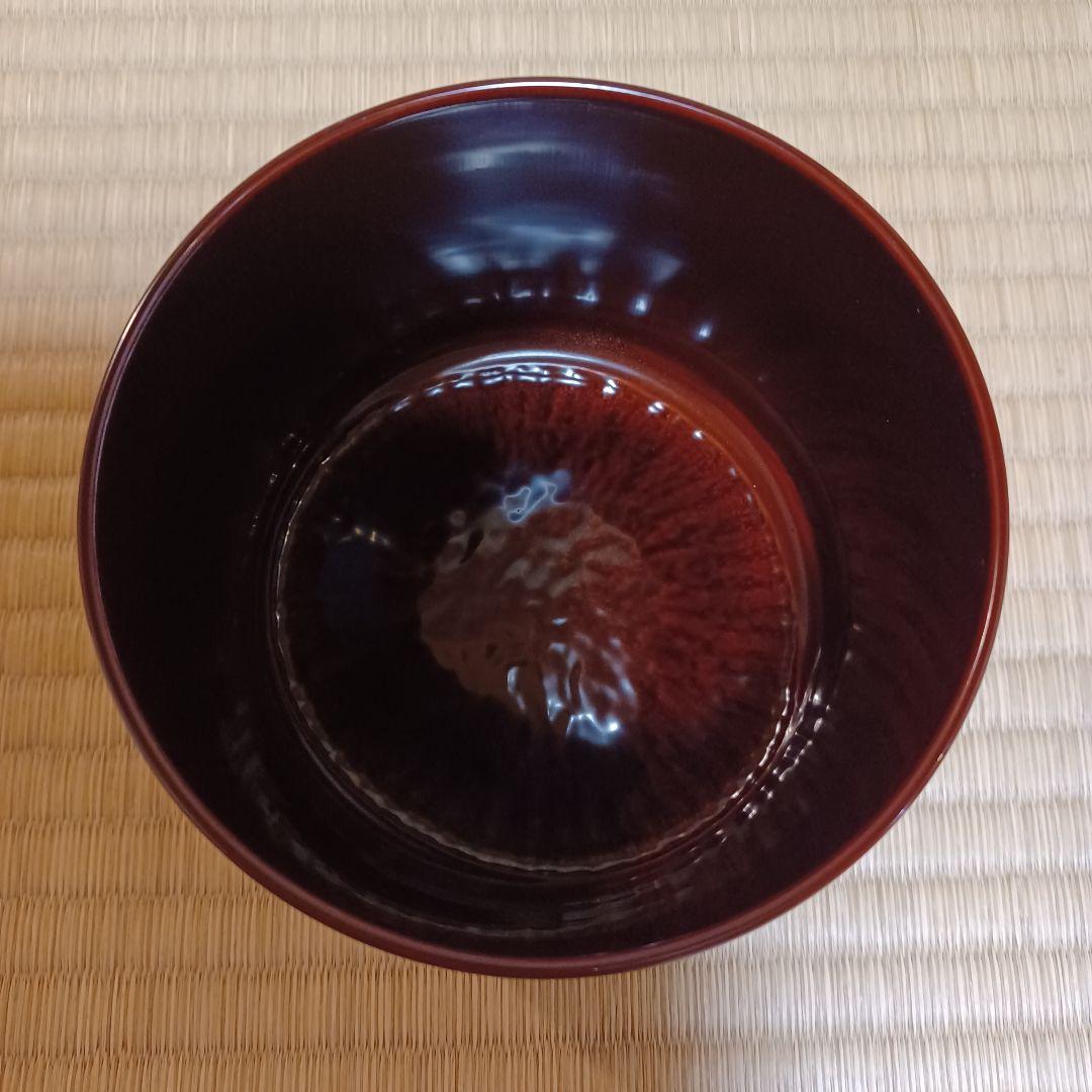 未使用　溜塗　竹建水　桐箱有　茶道具　漆器　漆芸　竹製　⑭