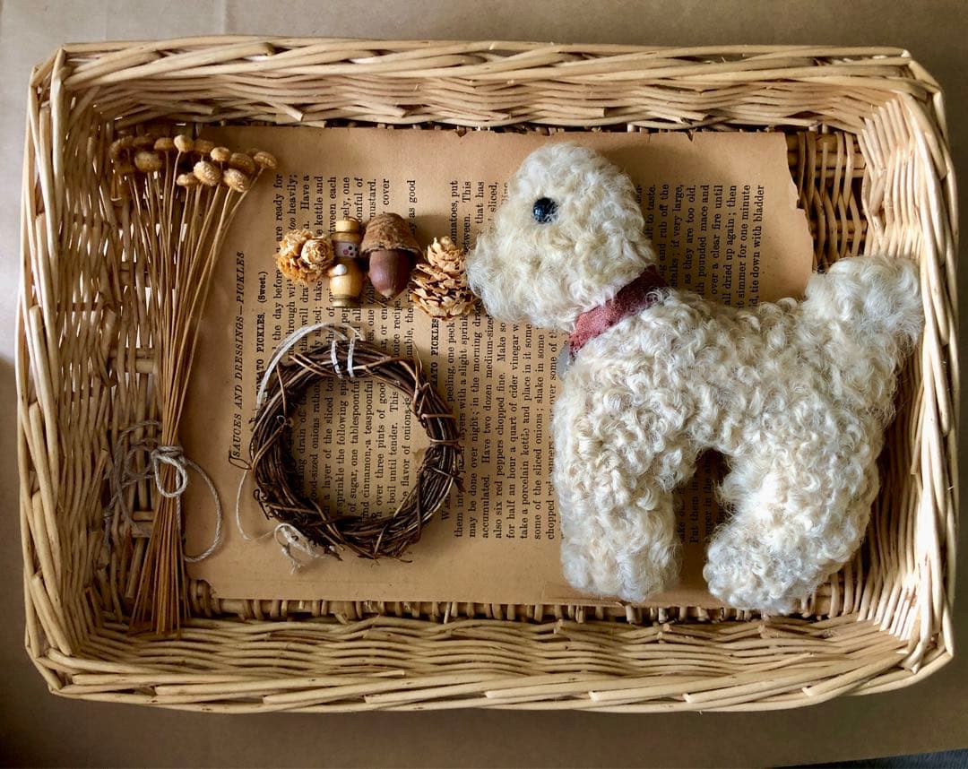 ■フランス■アンティーク■羊■モヘア羊■紙ものリースおまけつき■