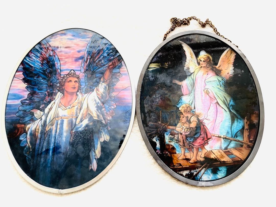 貴重【 ルイス・C・ティファニー 】 2枚 ステンドグラス キリスト イコン