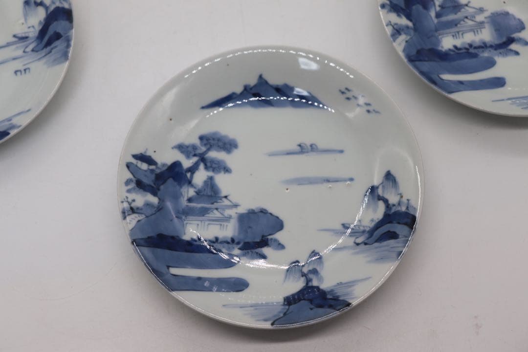 染付　山水紋中皿6点　送料込み0425