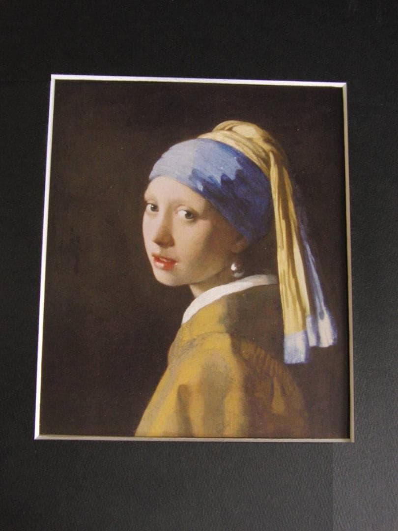 ヨハネス・フェルメール、【真珠の耳飾りの少女】、希少な額装用画集より