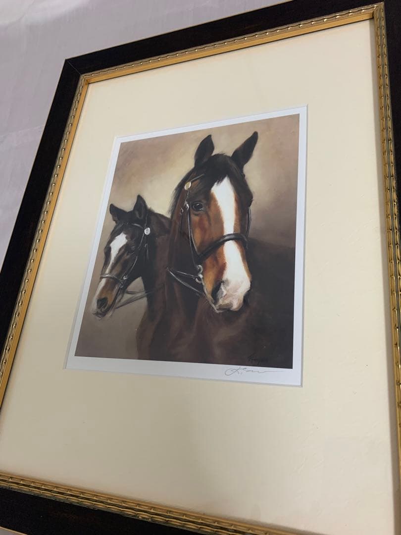 【額装アート・馬の絵】