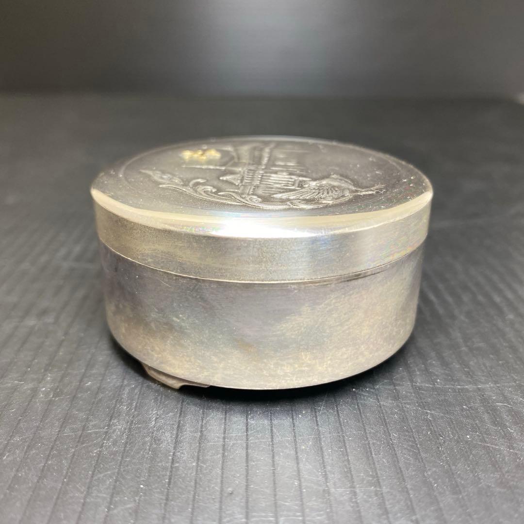 純銀製　鳳凰　建物　ボンボニエール　93g 共箱　東さ8-0208☆2F