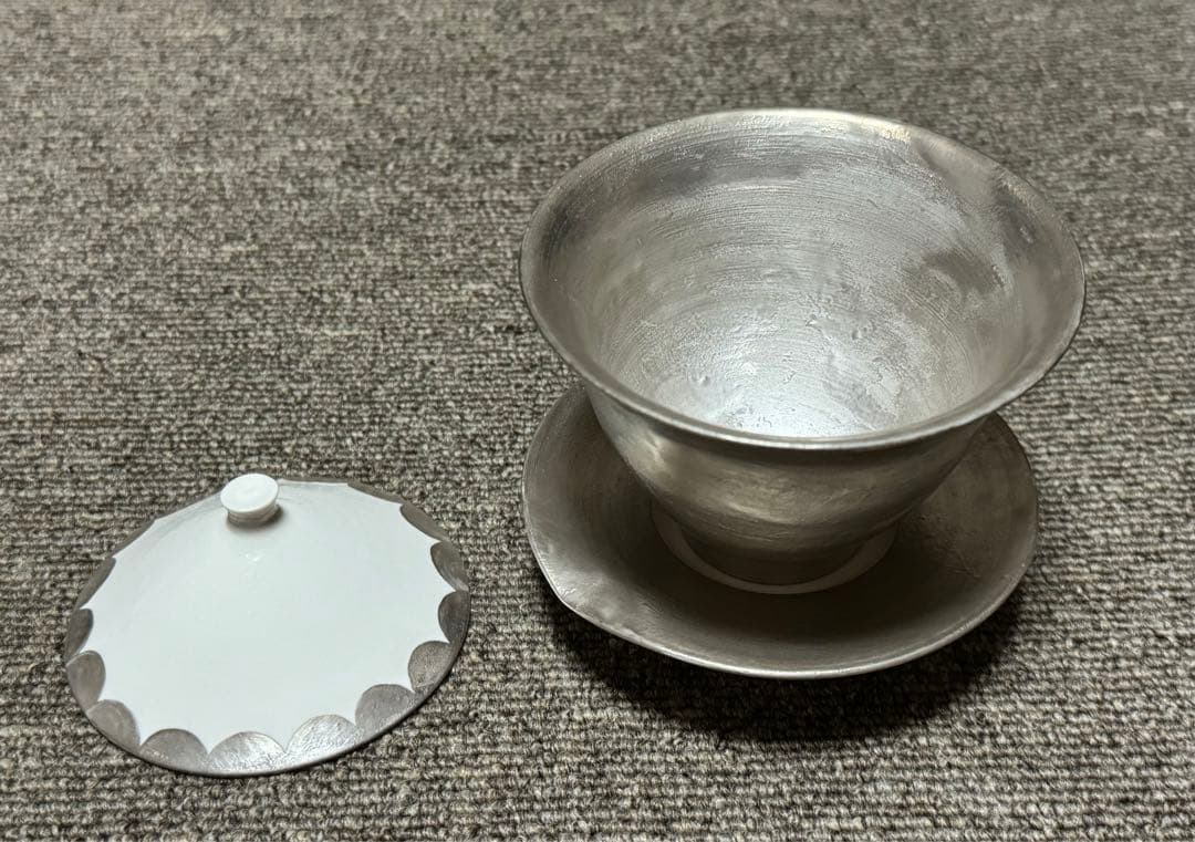 松本美弥子 蓋碗 宝瓶 銀彩