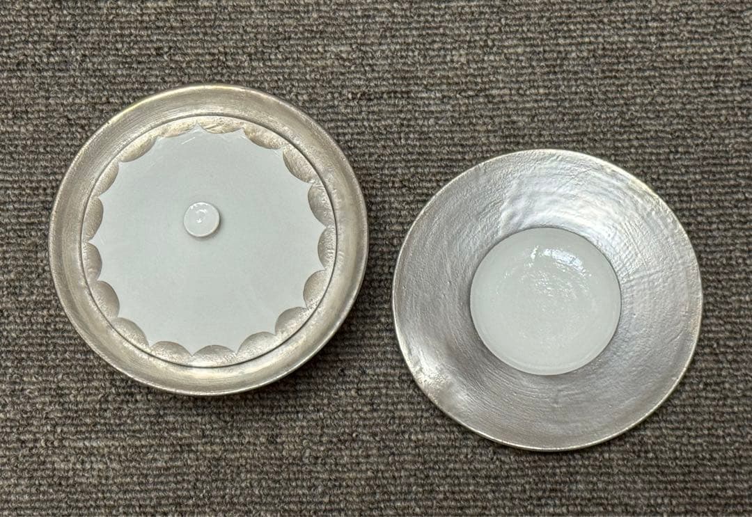 松本美弥子 蓋碗 宝瓶 銀彩