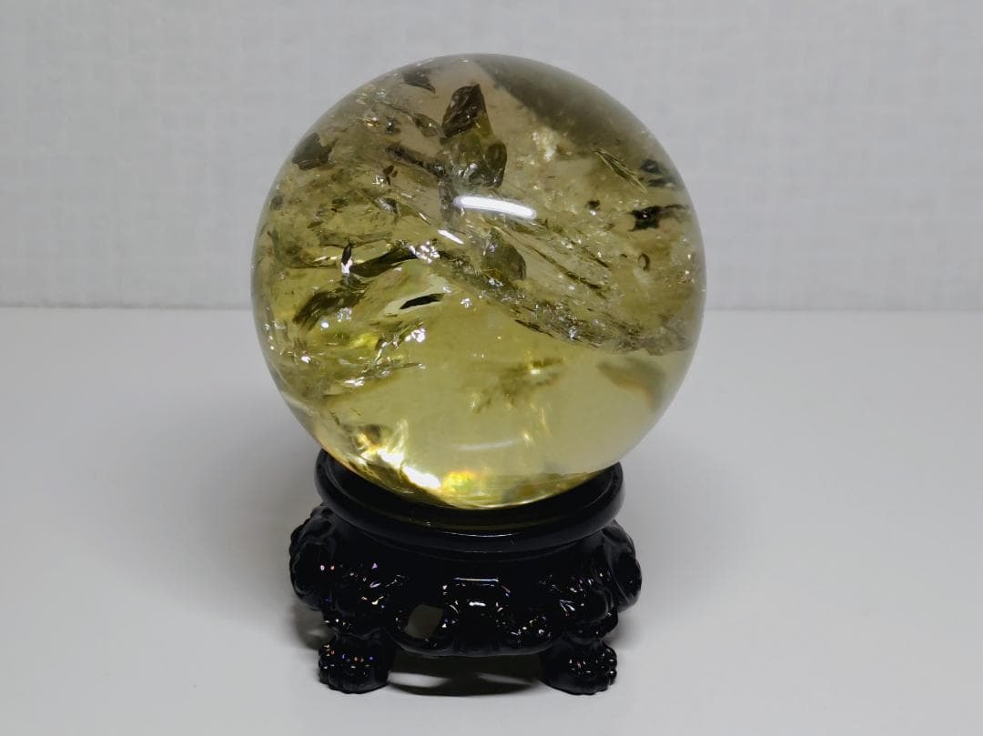 シトリン 473g 水晶 丸玉 スフィア 原石 鑑賞石 自然石 誕生石 鉱石