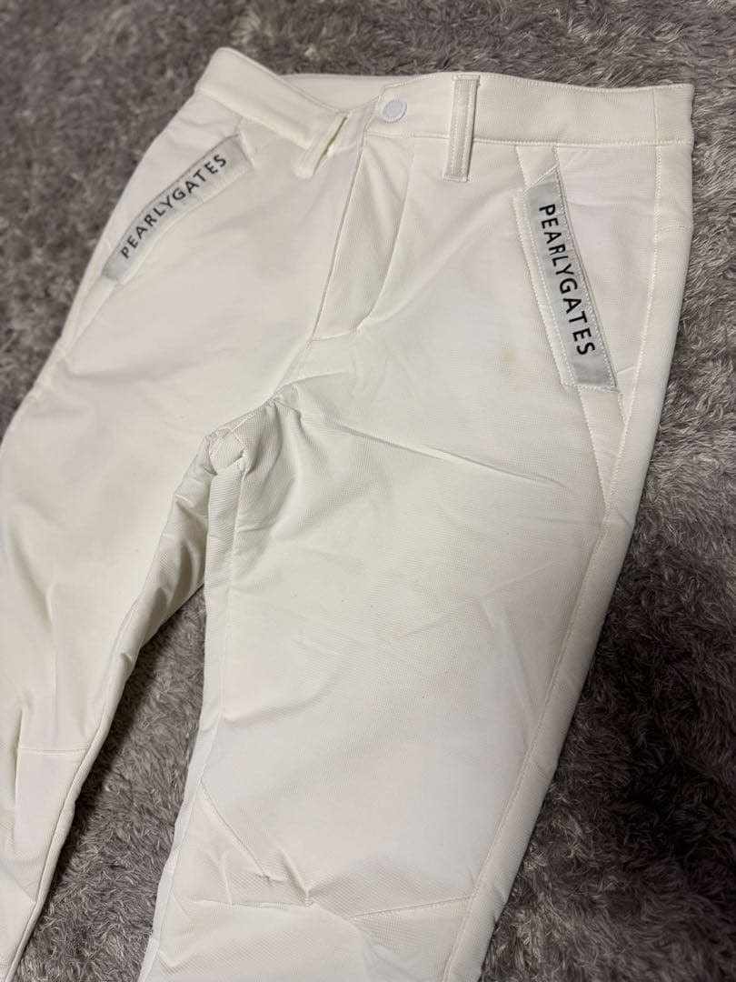 PEARLY GATES ホワイト スリムフィットパンツ