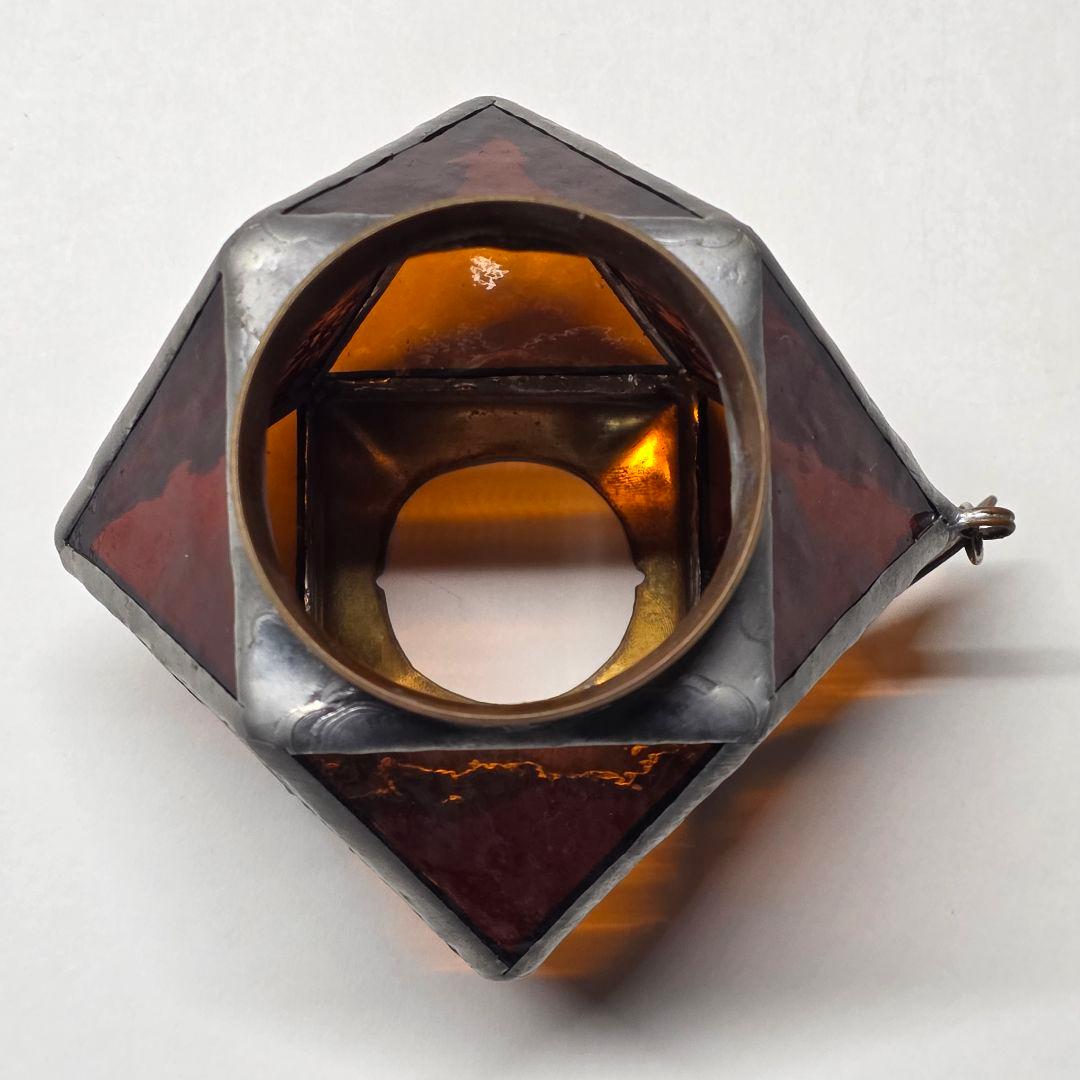 glass-roots ランタンシェード ステンドグラス アンバー