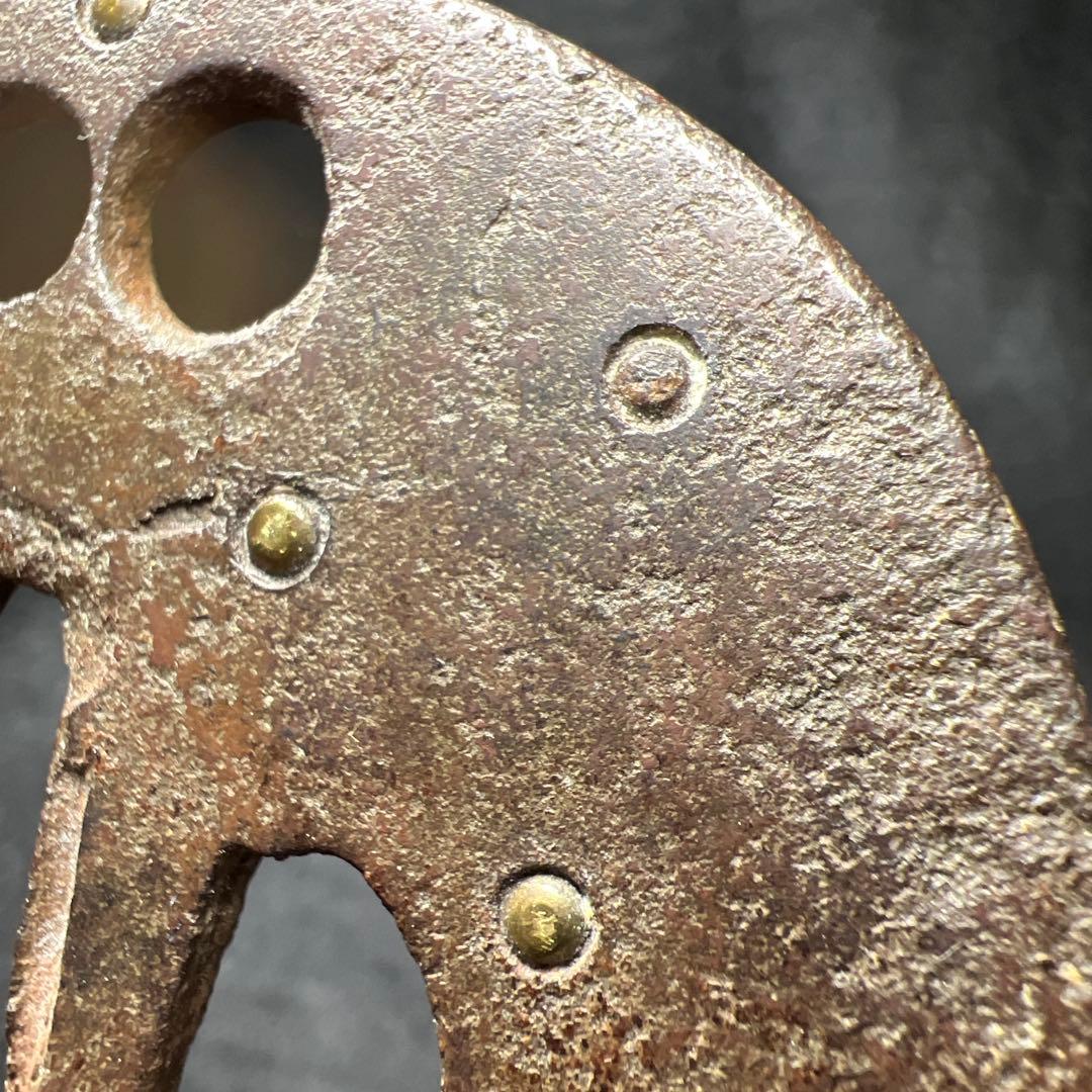 江戸時代　金象嵌鍔　73g 東Y8-0206☆2F