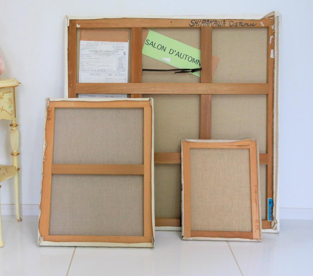 白川治モダンな具象絵画３点セット肉筆画・真筆保証・現代アートアクリル絵画作品