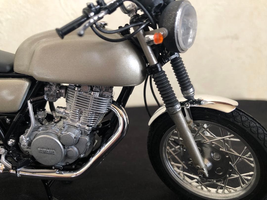 ヤマハSR400・特攻の拓-龍神 天羽時貞仕様プラモ完成品/ケース付付き