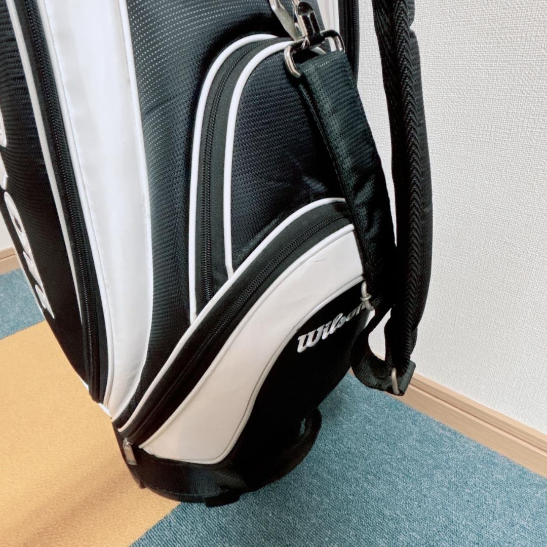 Wilson キャディバッグ 黒白 ゴルフバック ナイロン 布 きれい 未使用級