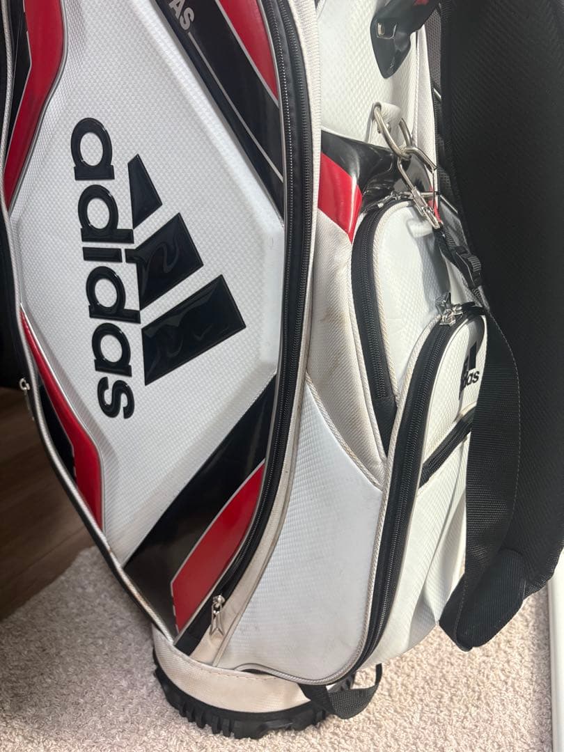 アディダス キャデバッグ 白黒赤 ゴルフバッグ