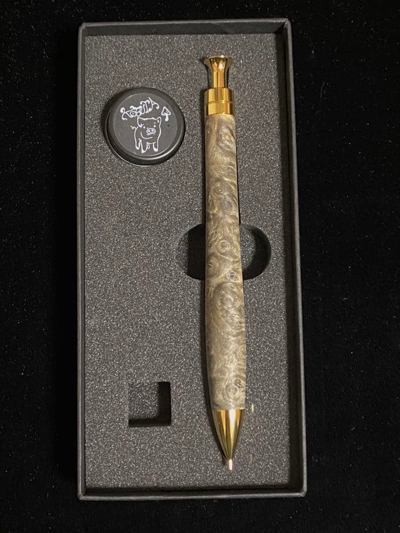 こぶた工房シャープペンシル 極上花梨瘤 青瘤グロテスクゴールド金具0.5mm