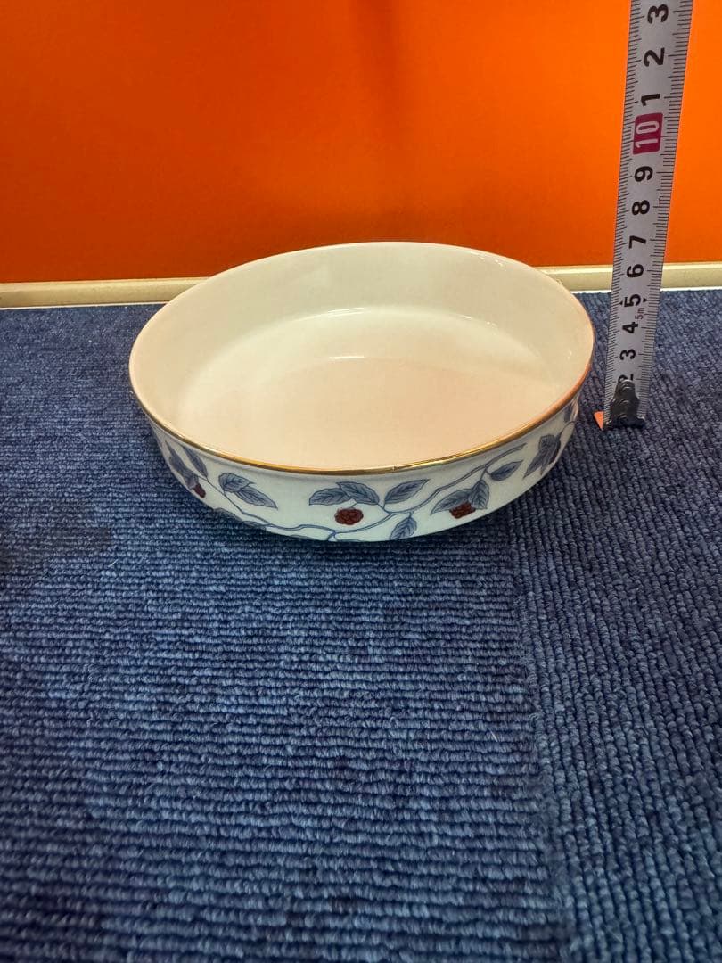 1697 深川製磁　果実文　中皿　9客　15cm 金彩