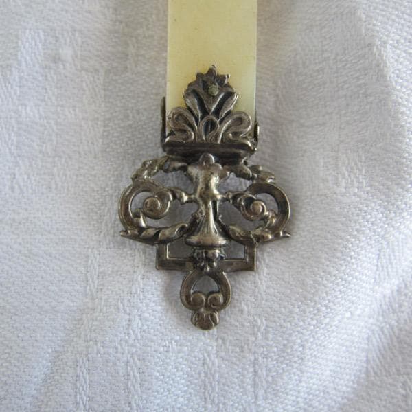 フランスアンティーク 大きな十字架 マザーオブパール 銀製 白蝶貝