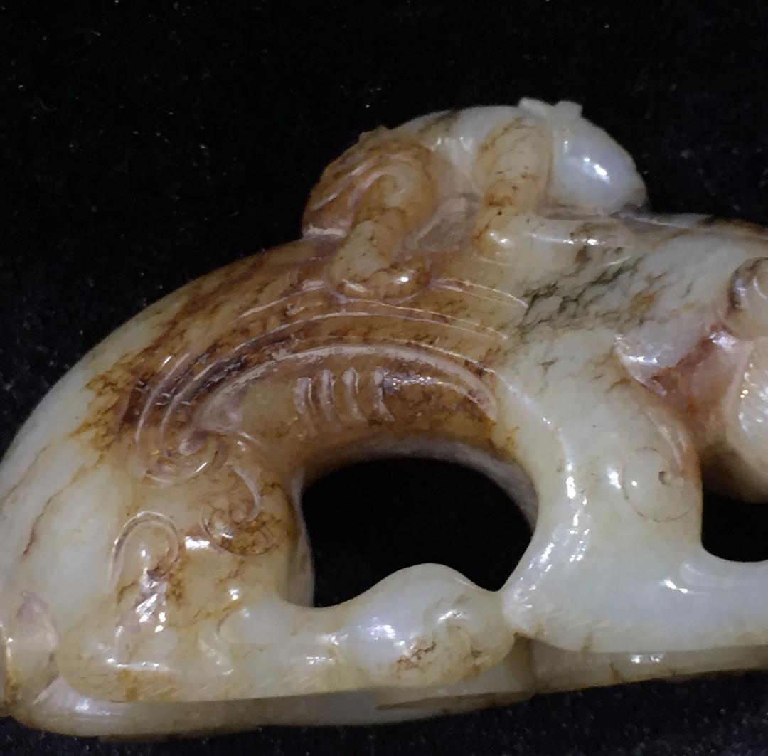 漢代 蛮夷騎獣置物 古玉和田玉 中国美術 骨董工芸収蔵品