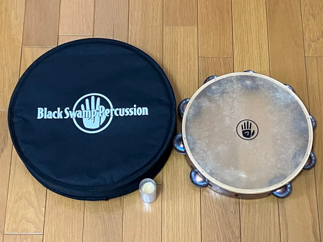 【記名塗りつぶし有】ブラックスワンプ タンバリンTS1 クロームジングル