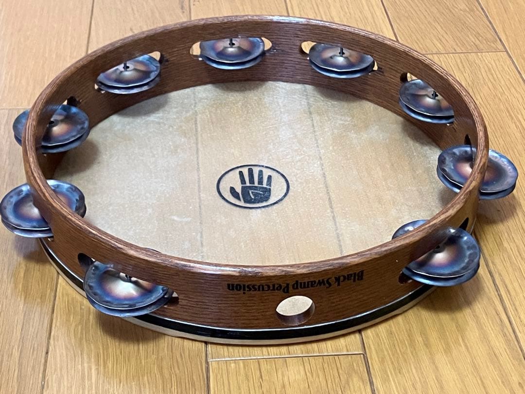 【記名塗りつぶし有】ブラックスワンプ タンバリンTS1 クロームジングル