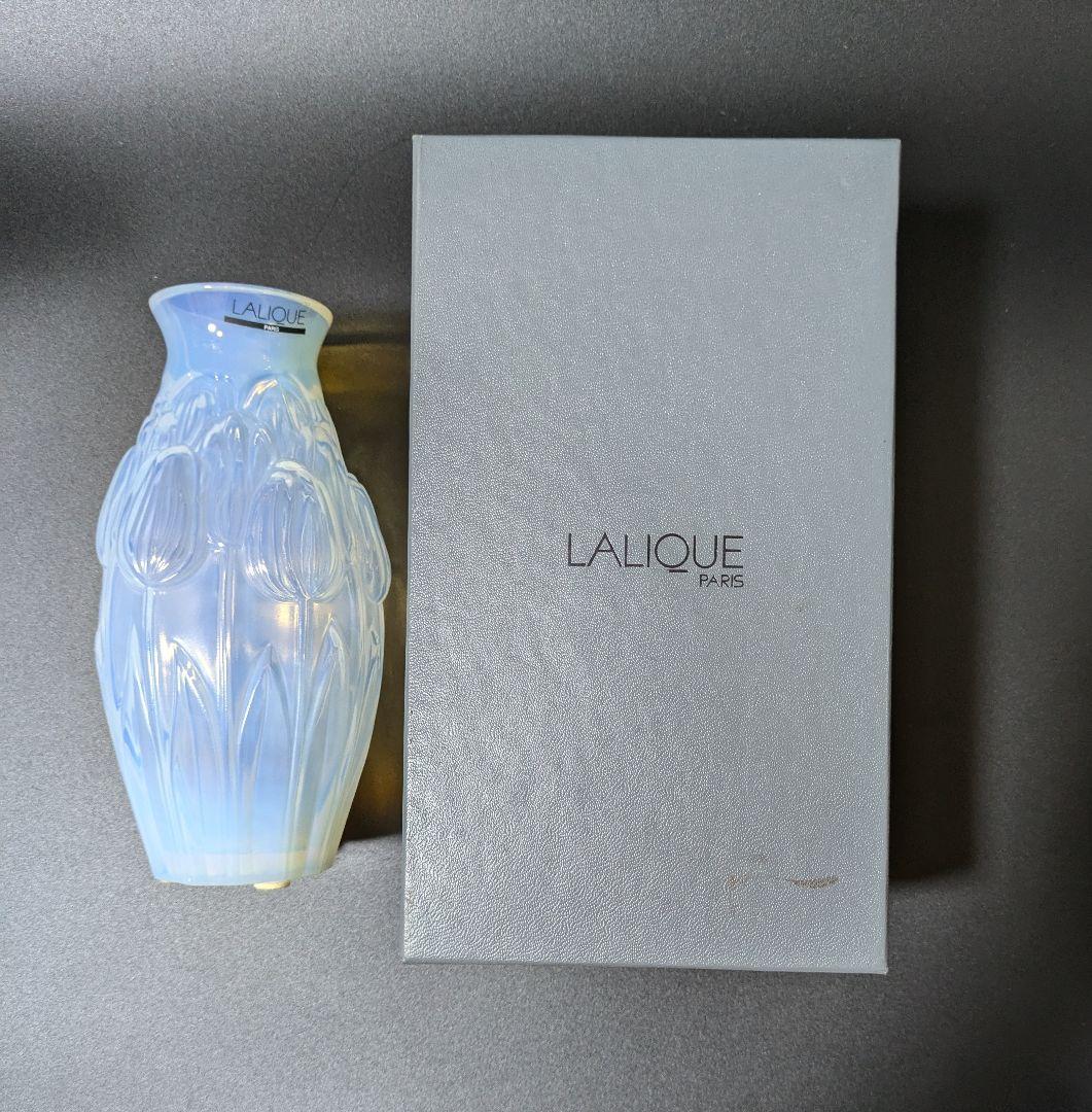 R LALIQUE ラリック　VASE 　オパルセント　チューリップ　クリスタル