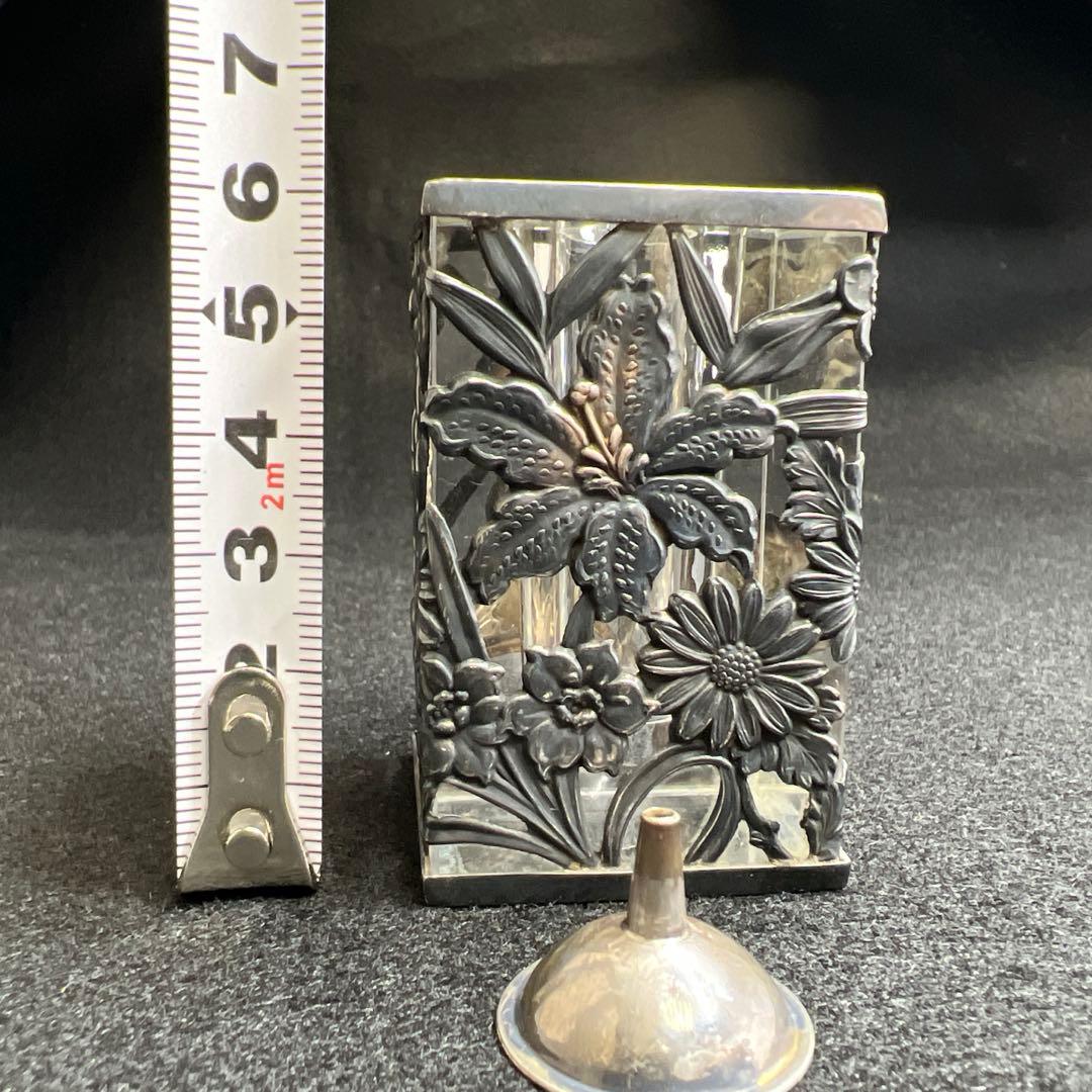銀製刻印　透彫小花入　180g高さ6㎝　東Y7-1218☆2F