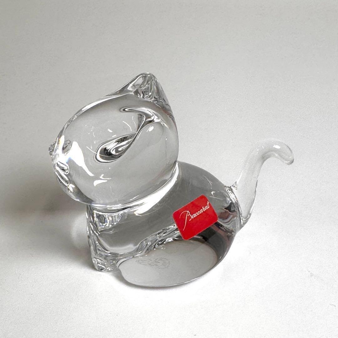 最安値 バカラ Baccarat クリスタルフィギュア 猫 ねこ フィギュリン