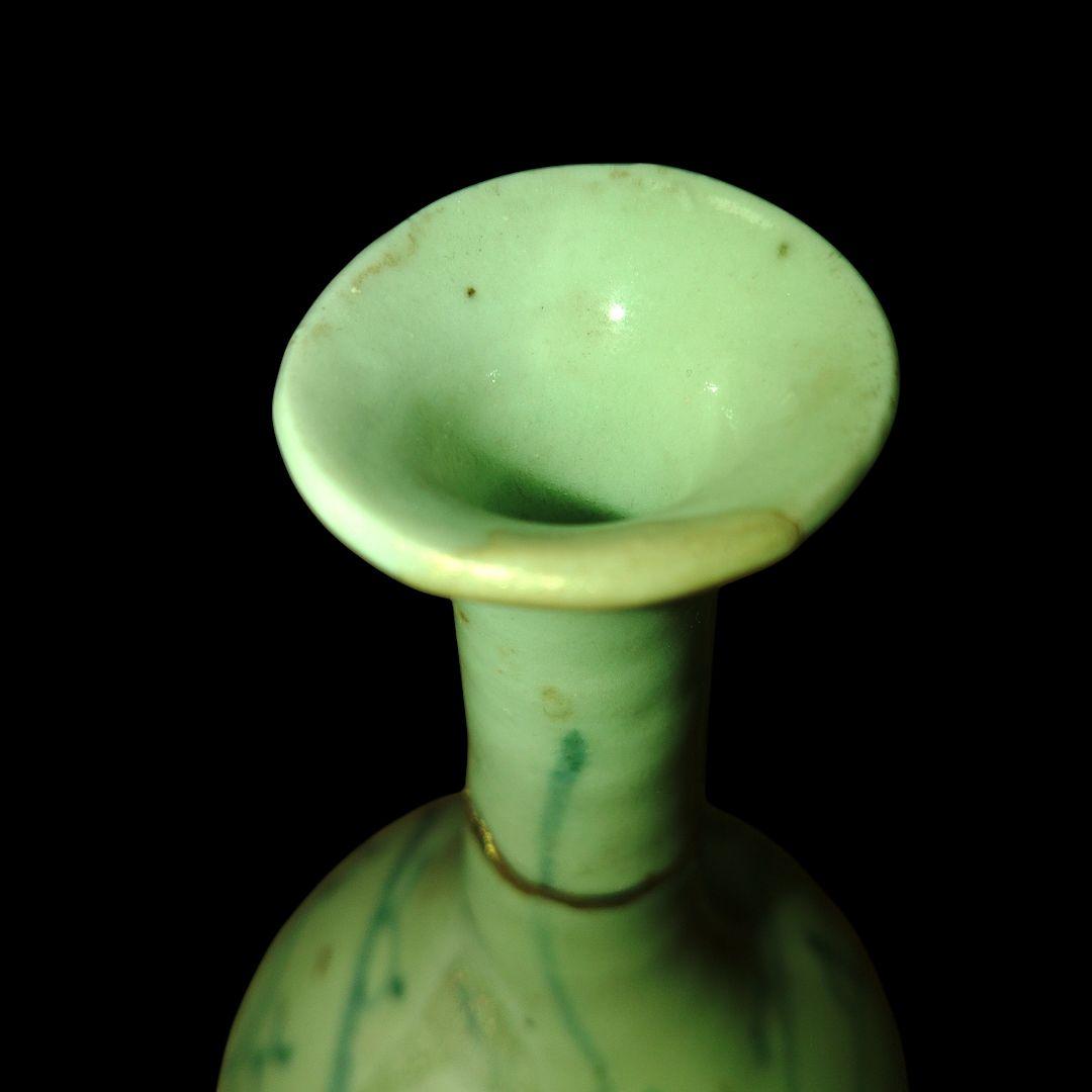 古伊万里　初期手蛸唐草文染付け徳利　花入