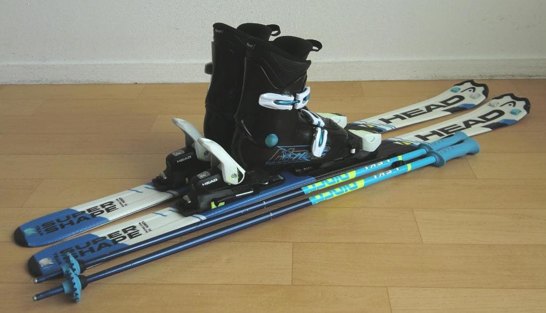 ■■送料無料■HEAD■子供用スキーフルセット■板117靴22■WAX済■■