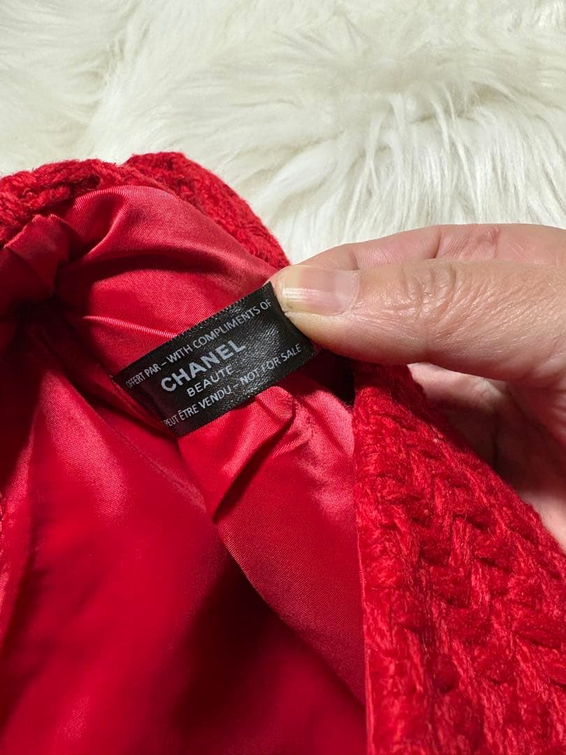 ケ*ン様 シャネル CHANEL ニット編み レッド＆ブラック スパンコール ト