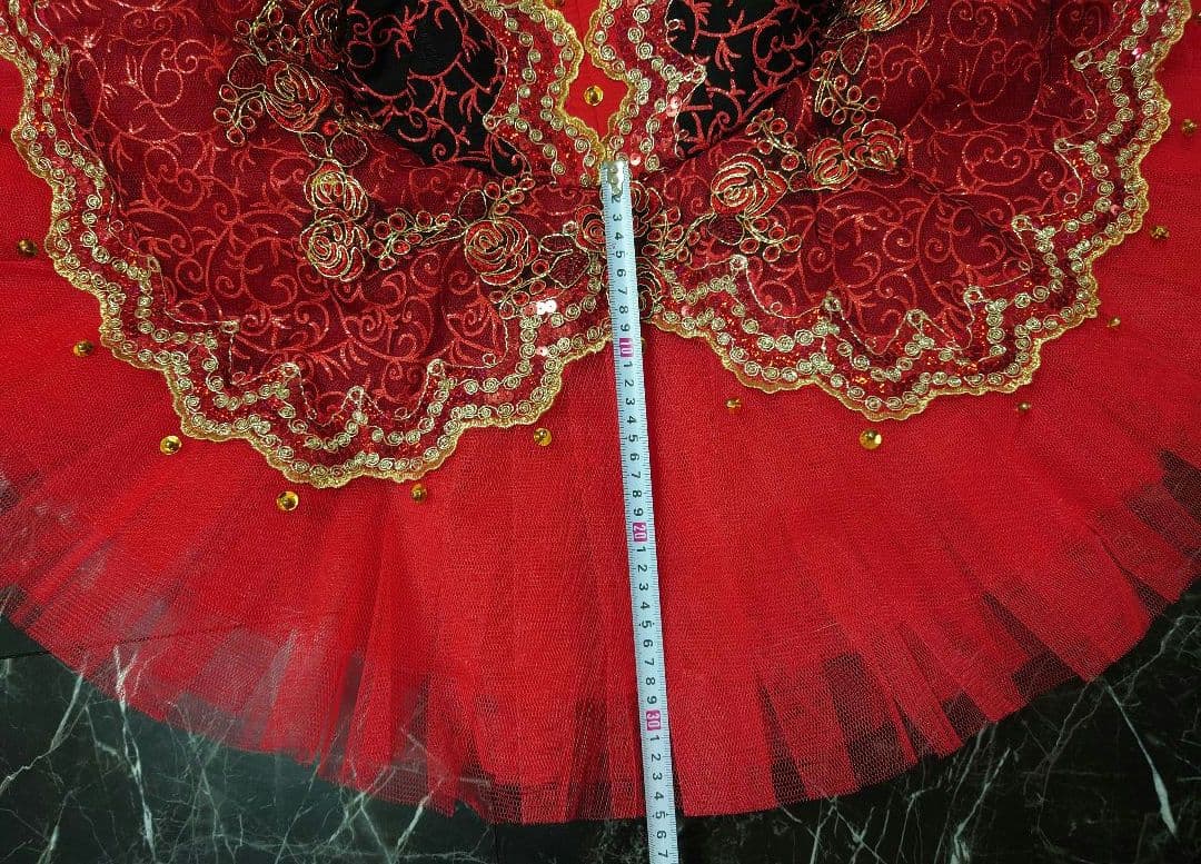 バレエ衣裳　コスチューム　赤×黒:パキータ/キトリ/エスメラルダ美品