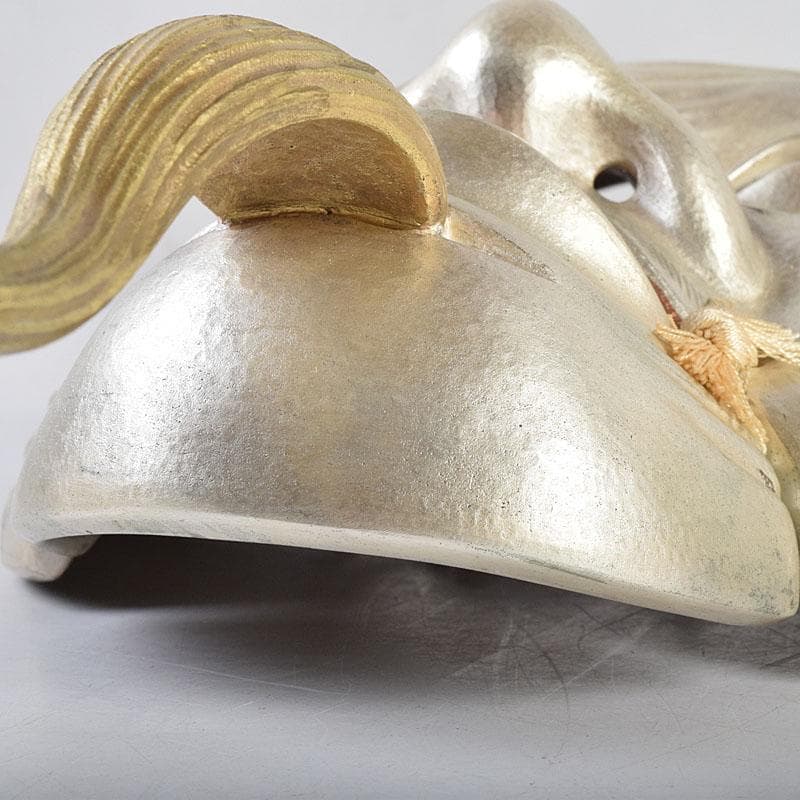 金工師　星野光義作　朧銀　能面　翁面　共箱　D　R8852B